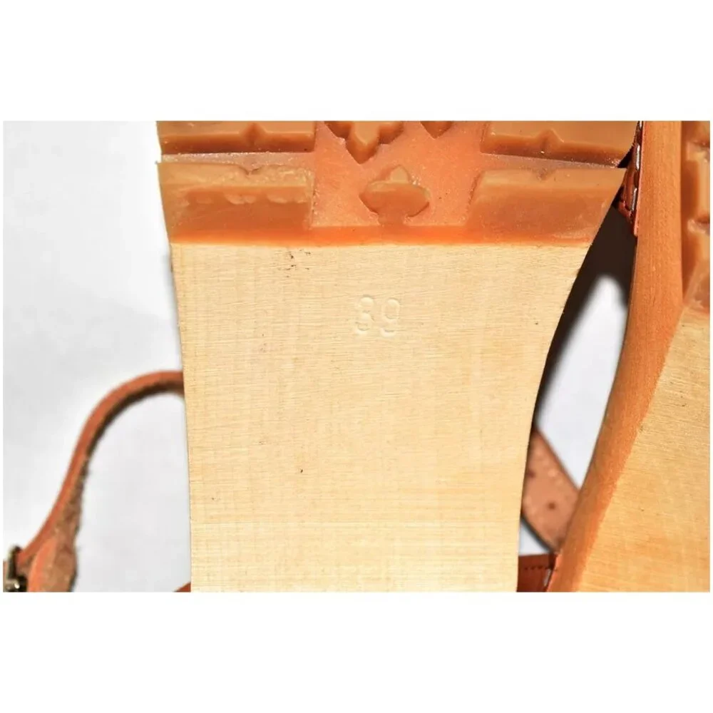 $320 Swedish Hasbeens Buckle Clog Sandals LEATHER BROWN PLATFORM 39 (DB7) - Picture 8 of 8